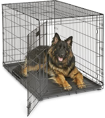 MidWest Homes for Pets iCrate Modell 1548DDU Hundebox, ca. 122 cm lang, mit Einzeltür, auslaufsicherer Bodenwanne, Bodenschutzfüßen, Trenneinsatz und patentierten Funktionen, schwarz