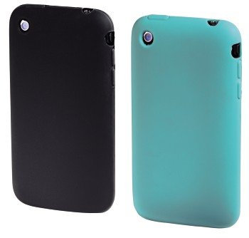 Hama Coque de Protection en Silicone-pour Apple iPhone 3 g/3GS-noir/vert