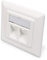 DIGITUS Boîtier Vide pour Module Keystone Prise Vide 2 x RJ45 + Cadre de Protection Anti-poussière 80 x 80 mm Panneau Central 50 x 50 mm Blanc (RAL9010)