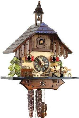 Eble Kuckucksuhr Original Schwarzwälder Kuckuckuhr Echtholz mechanisches 1-Tag Laufwerk NEU VDs Zertifikat Bernhardiner 33cm- 18570