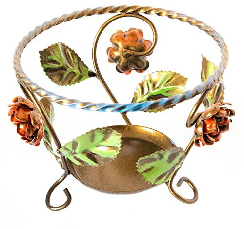 Cache-pot portapiante en fer forgé décoré à la main 20 cm Fabriqué en Italie