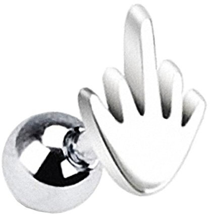 Piersando Tragus Helix Ohr Piercing Cartilage Knorpel Stab Stecker 316 L Chirurgenstahl Mittelfinger