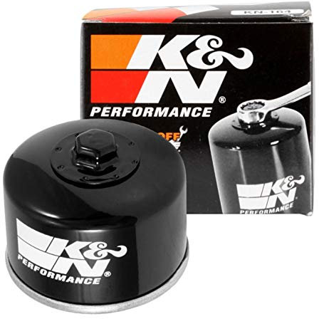 K&N Filtro olio per motociclette: Progettato per l'uso con oli sintetici o convenzionali. Per BMW, Kymco selezionati, KN-164 (Cartuccia 76x65mm), Rosso