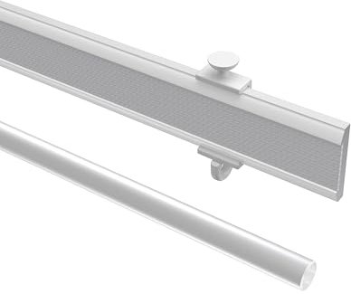 Interdeco Paneelwagen Weiß 80 cm aus Aluminium mit Klettband kürzbar für Gardinenschienen, Typ 1620701