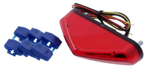 Rücklicht LED Motorrad, rotes Glas mit Nummernschildbeleuchtung, Quad, Roller