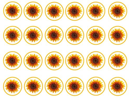 48 Sonnenblume Essbare Kuchendekorationen, Sonnenblumen Kuchen Topper Muttertag Cupcake Topper, Essbare Blumen für Kuchen, Blume Geburtstag Kuchen Dekorationen, Ostern Kuchen Dekorationen, Blume