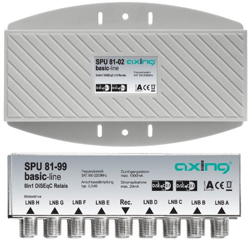 Axing SPU 81-02 DiSEqC 2.0 Umschalter 8 x Twin-LNB in 2 für Außenmontage
