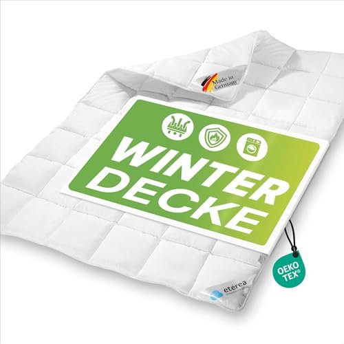 eterea Winterdecke 200x200 extra warm - Frieda Steppdecke nach Oekotex 100 - Ganzjahresdecke 200x200 - Extra Weiches Oberbett - Blanket Duvet Decke - Winter Bettdecke 200x200cm Weiß