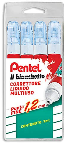 Pentel ZL63 Mikro-Korrekturstift, Weißstift, 4 Stück