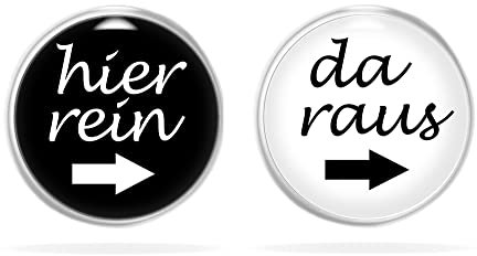 Schmuck Teenager Mädchen Lustige Ohrringe Witzig Hier Rein Da Raus Ohrstecker Damen Nickelfrei Hypoallergen Cabochon Edelstahl Schwarz Weiß Silber