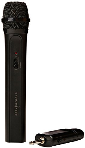 EASY KARAOKE EKS-717B Wireless Microphone for singing – VHF Cordless Handheld Dynamic Mic, 20m Coverage, For Karaoke, Speech, (PA) Public Address Systems, Wedding and Outdoor Activity – Black