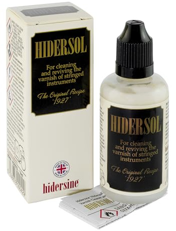 Hidersine Hidersol Varnish Cleaner & Polish for Violin/Cello - 50ml | Easily Remove Rosin & Dirt from Violin, Viola, Cello & Double Bass - Made in The UK Since 1890