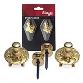 Stagg SSL1 Gurtknöpfe mit Verriegelungssystem, Gold