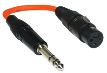 6.35mm ¼” Stereo Jack Plug to 3 Pin XLR Female Adapter Cable - Audio Microphone - Loops