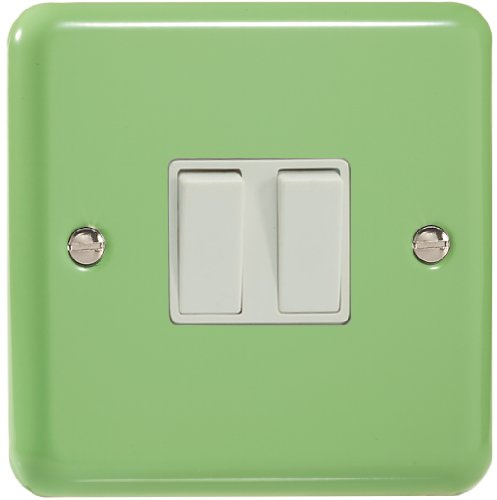 Varilight 2-Gang 10A 1- or 2-Way Rocker Switch Beryl Green