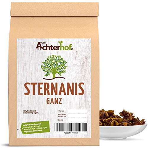 Sternanis ganz 1000g | hocharomatische Anissterne | ideal zum Kochen und Backen, für Gewürzmischungen oder zum Dekorieren | vom Achterhof