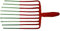 HaWe Steingabel, Metall, rot/silber, 42 x 25 x 3 cm