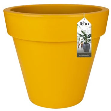 elho Pure Round 40 - Blumentopf für Innen & Außen - Ø 39.0 x H 35.7 cm - Gelb/Ocker