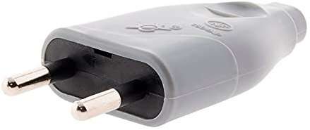 Zenitech - Ficha Eléctrica Macho 2P 6A para Cable H03VVH2-F 2x0,75mm² - Potencia 1380W Max Bajo 230V - Dimensiones Compactas 6 x 2 x 4 cm - Gris