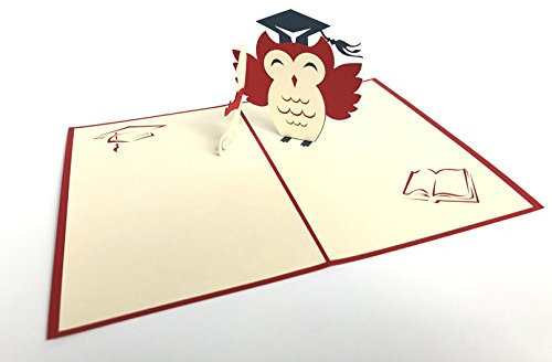 gradiuation Eule 3D Pop up handgefertigt Laser geschnitten Vintage Karten Pet Paradise Creative Geschenke Postkarte Geburtstag Grußkarten, für Liebhaber