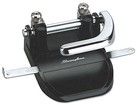 Swingline 2-Lochstanzer, verstellbar, strapazierfähig, 40 Blatt, Schwarz/Silber (74060)
