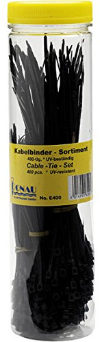 Donau Elektronik E400 Kabelbinder-Set, 400 Stück, Mehrfarbig