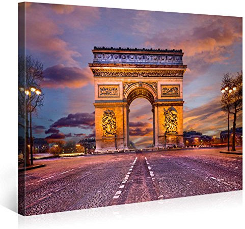 Gallery of Innovative Art Premium Kunstdruck Wand-Bild – Arc De Triomphe – 100x75cm Leinwand-Druck in Deutscher Marken-Qualität – Leinwand-Bilder auf Holz-Keilrahmen als Moderne Wanddekoration