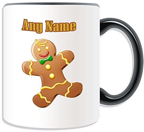 Regalo personalizado – Taza de hombre de jengibre (tema de diseño de cuento de hadas, opciones de color) – cualquier nombre/mensaje en su único – pan de jengibre
