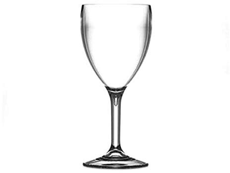 Plastic Large Wine Glass 11oz | Reuse 1000 Times | Virtually Unbreakable - Tough Polycarbonate | Set of 12 | Catering Quality | Made in The UK