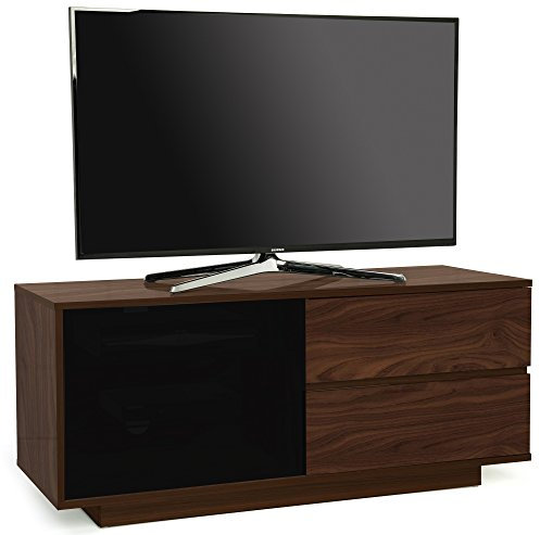 Centurion Supports Supports GALLUS ULTRA Remote Friendly BeamThru Walnut with 2-Walnut Drawers 26-55 Flat Screen Cabinet TV Stand