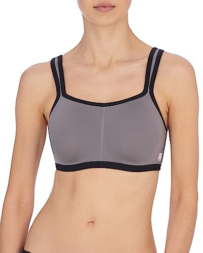 Natori Women's Power Yogi Contour Convertible Sport Bra, Grey/Black, 38H
