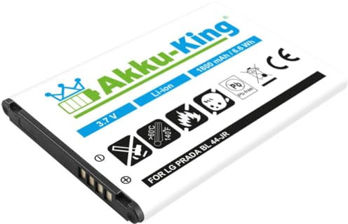 Akku-King Akku kompatibel mit LG BL-44JR Li-Ion 1800mAh - für Prada Phone 3.0 P940, Optimus EX, P940, KU5400