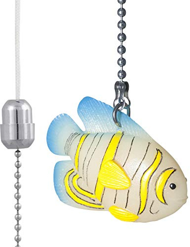 ElekTek Light Pull Chain Tropical Fish Design 39x60mm Glow in the Dark with 80cm Chrome Chain