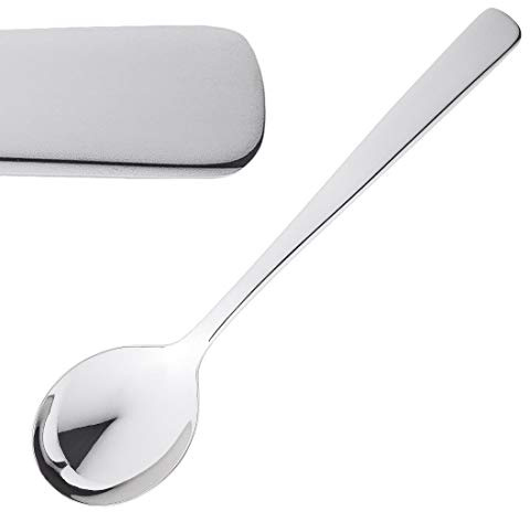 Elia Virtu Soup Spoon 18/10 Stainless Steel. Pack quantity: 12 | Polished finish withstands intensive everyday commercial catering use, balancing durability with heavy-duty service.