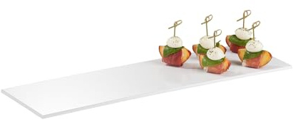 APS 84189 GN 2/4 Tablett Zero, 53 x 16,2 cm, Höhe 1,5 cm, Melamin, weiß Hochglanz, mit Antirutsch-Füßchen
