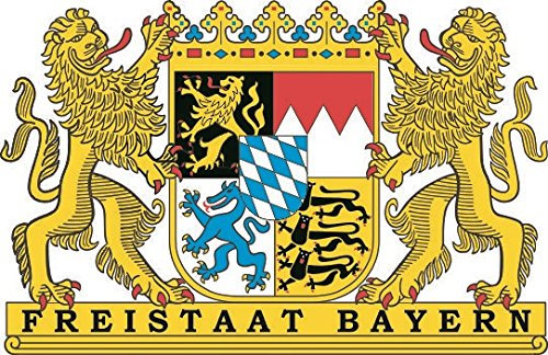 U24 Aufkleber Freistaat Bayern Wappen 30 x 20 cm Autoaufkleber Sticker Konturschnitt