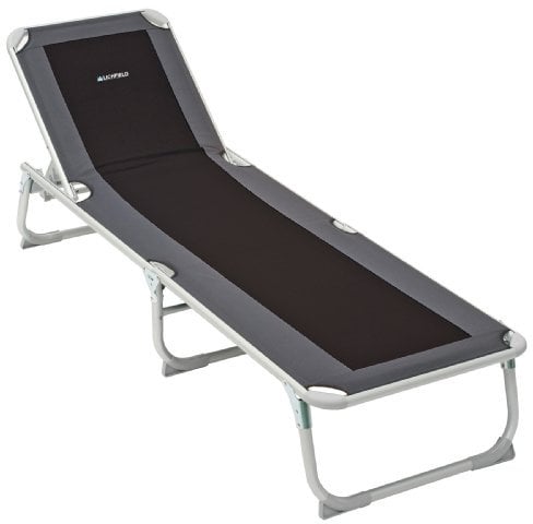 Lichfield Deluxe Foldable Sun Lounger for Garden or Camping [Amazon Exclusive], 5 Adjustable Sitting Positions, Reclining Chair, Portable for Beach, Pools, Courtyards, Strong 600D Fabric