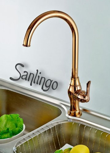 Design Einhebel Küchen Spülbecken Armatur Drehbar Rot Rose Gold Sanlingo