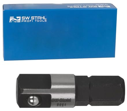 SW-Stahl EH-5 Adapter von 6,3 mm 1/4 Sechskant auf Vierkant 25 mm lang