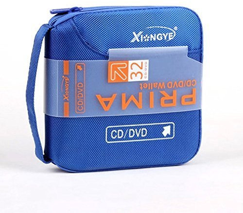 New 32 Disc CD DVD Portable Wallet Storage Organizer Holder Case Bag Album Box (Blue)