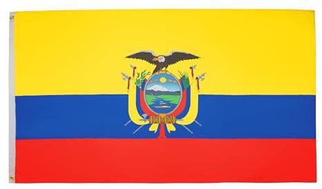 AZ FLAG - Bandera Ecuador - 150x90 cm - Bandera Ecuatoriana 100% Poliéster ligero Con Ojales de Metal integrados - 80g