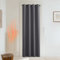 PONY DANCE Grey Blackout Door Curtain for Living Room - 95 Inch Drop Long Thermal Insulated Sun Blocking Curtain with Eyelet Sounproof Single Panel for Bedroom Office Hotel,52 X 95 Inch, Gray
