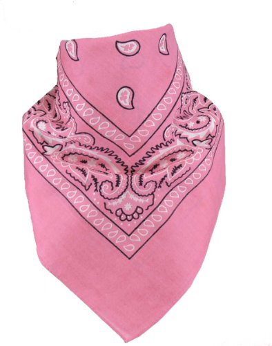 Harrys-Collection Unisex Bandana Bindetuch 100% Baumwolle (1 er 6 er oder 12 er Pack), Farbe:rosa