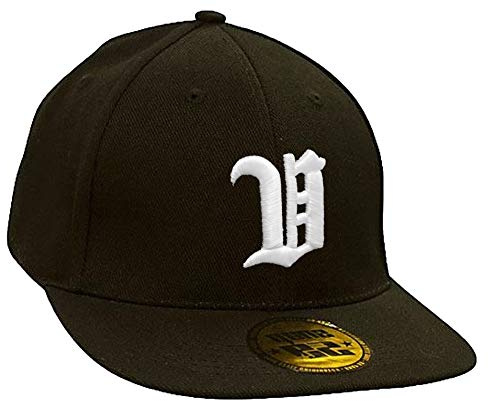 Morefaz Baseball Cap Caps Gotischen Buchstaben A-Z schwarz with Adjustable Strap Snapback MFAZ Ltd (U)