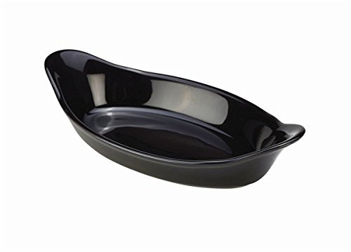 Royal Genware Oval Eared Dish 16.5cm Black - Quantity 6