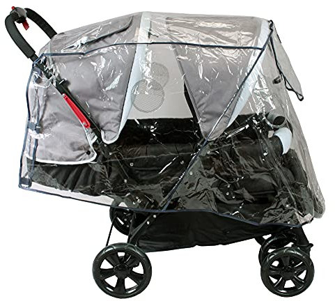 Bambisol Habillage de Pluie pour Poussette Double avec Canopy Transparent