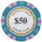 Brybelly Monte Carlo Premium Pokerchips (50er-Pack) Schwerer 14 g Tonverbundstoff (50 $ Blaugrün)