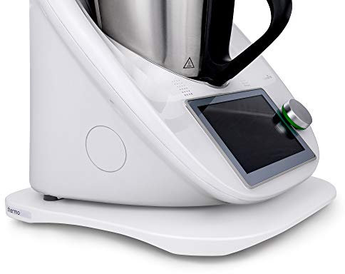 thermoBase Premium Gleitbrett aus holz/Inwood/für Thermomix TM6/TM5/2 Teflon-Gleitsohlen/2 Gummistoppern/ (pure white)