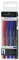 Faber-Castell 1554 04 - Fineliner BROADPEN 0,8 mm, 4er Etui, 1x rot, 2x blau, 1x schwarz