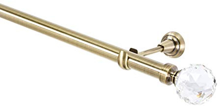 MDEKOR Gardinenstange 25 mm 1-Lauf Antik-Gold Metall, 360